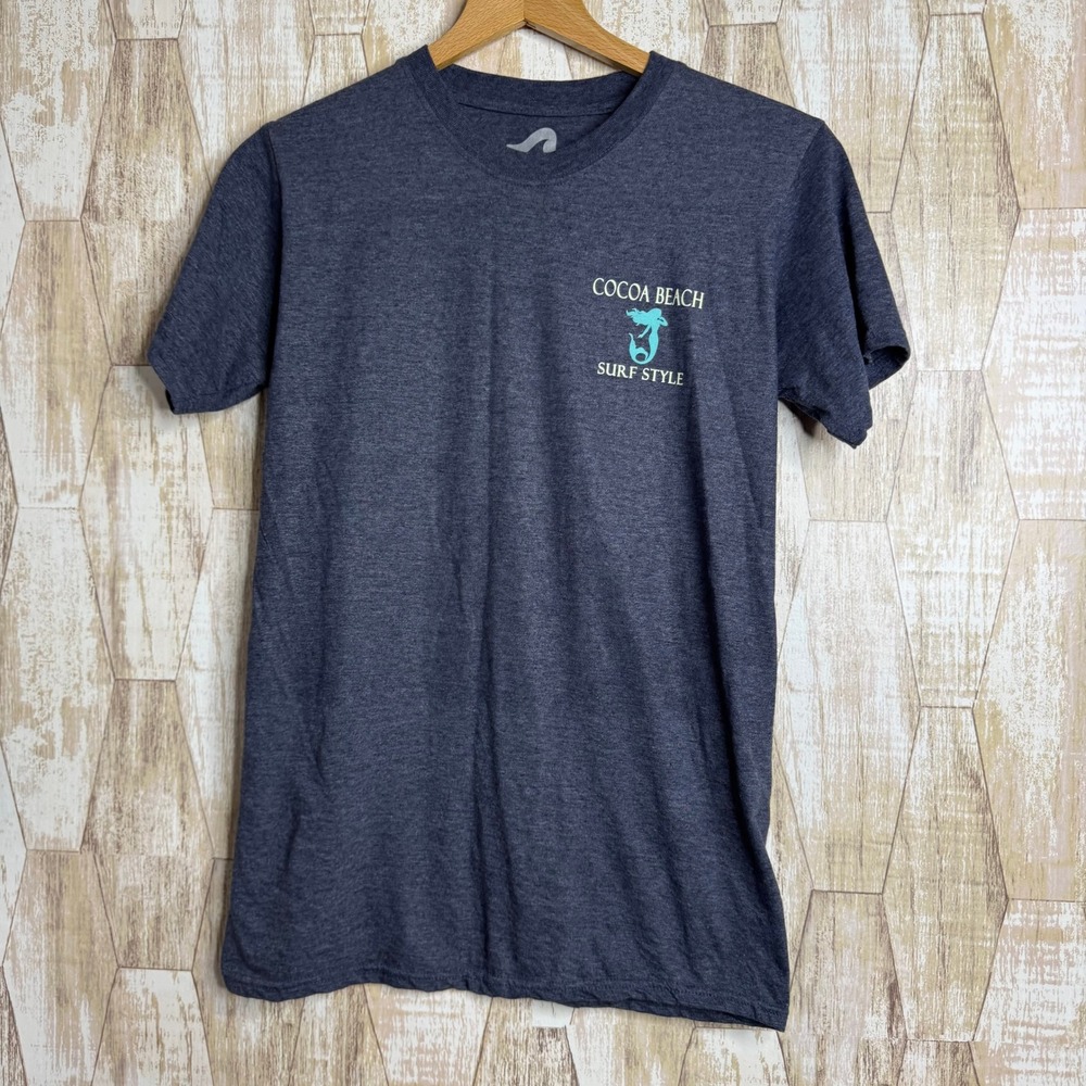 Surf Style Cocoa Beach Mermaid Graphic T-Shirt Mens S Heathered‎ Tee